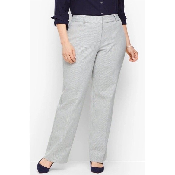 TALBOTS NEWPORT PANTS - Gray STRIPE - CURVY FIT SIZE 10 New With Tags - Picture 4 of 16